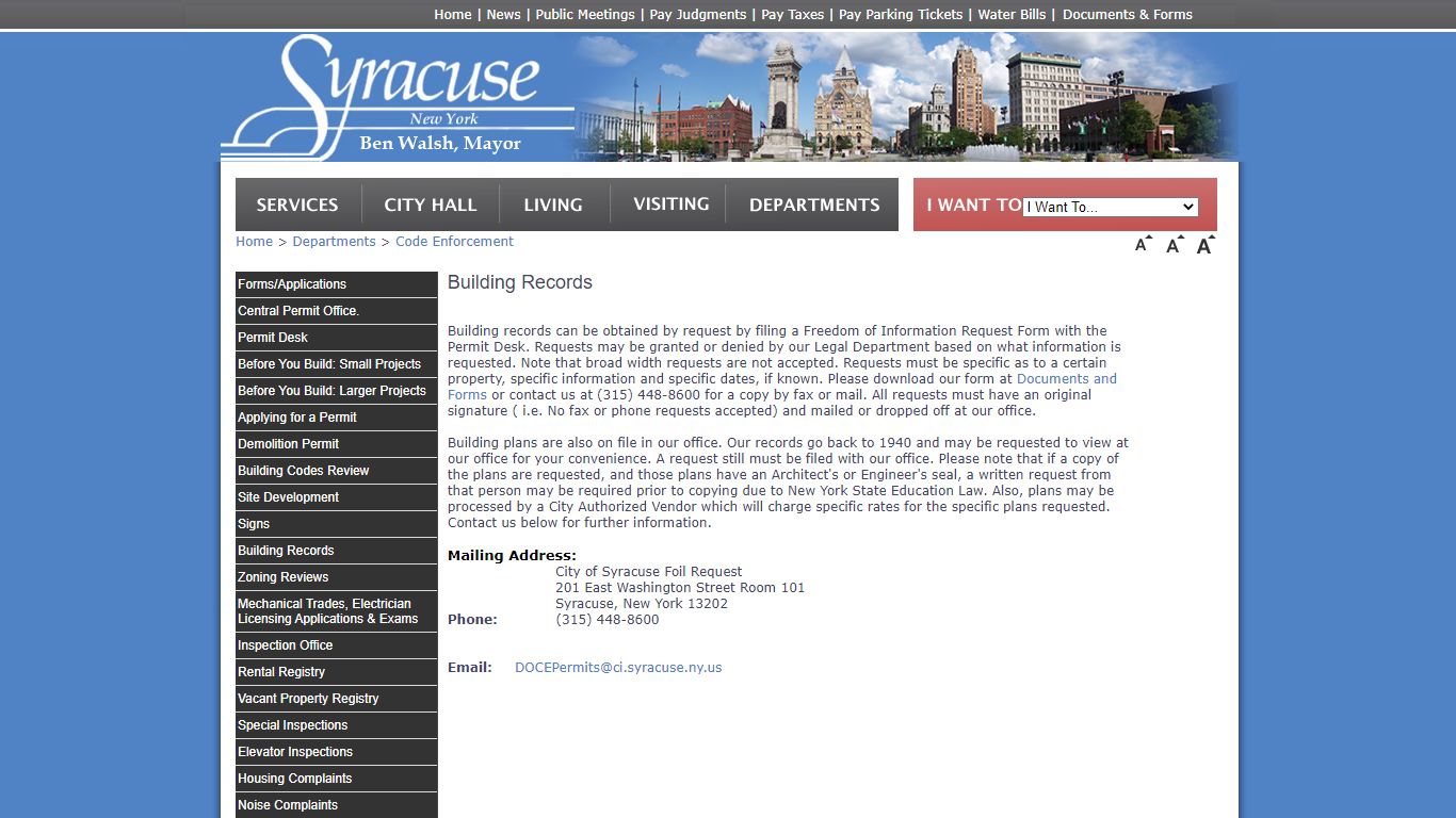 Building Records - City of Syracuse